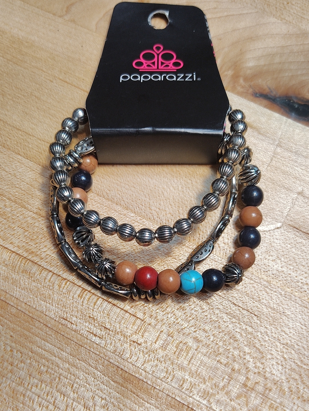 paparazzi Multicolor Beaded Stack Bracelet Set with Turquoise Accent